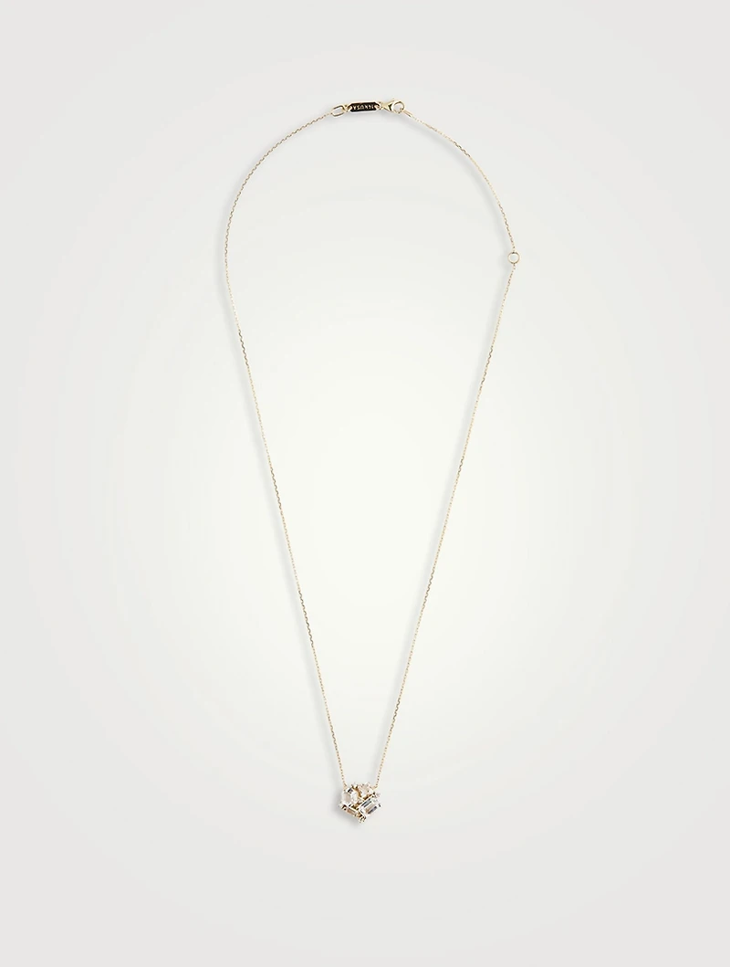 Gold Diamond Baguette Necklace