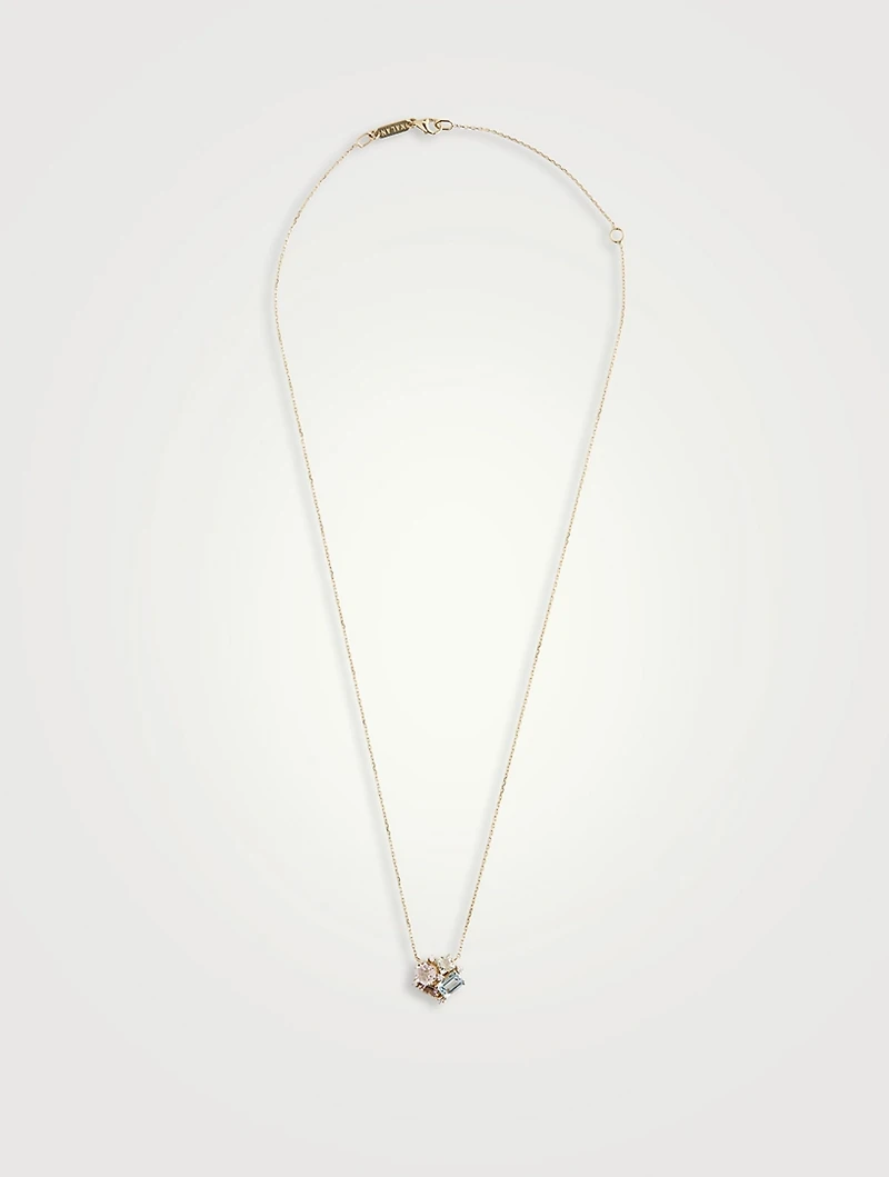 Amalfi 14K Gold Pastel Blossom Pendant Necklace With Diamonds