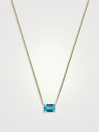 Gold Emerald-Cut Paraiba Topaz Necklace