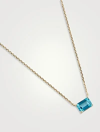Gold Emerald-Cut Paraiba Topaz Necklace