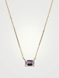 Gold Emerald-Cut Rose De France Necklace