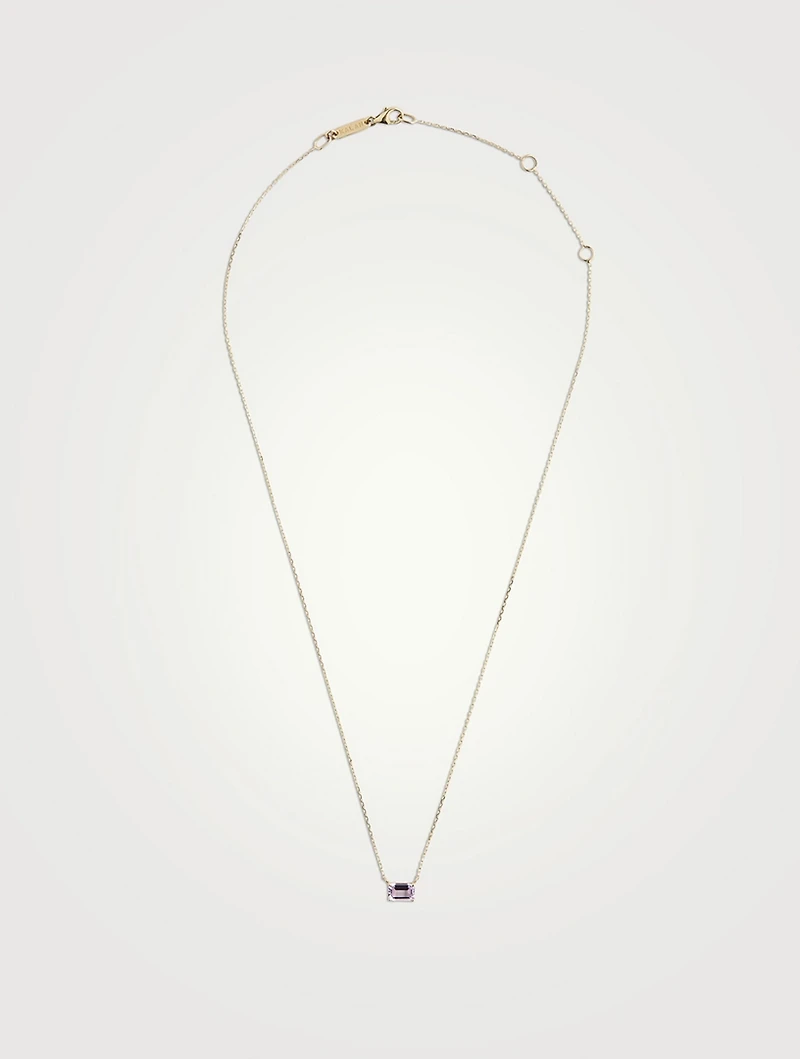 Gold Emerald-Cut Rose De France Necklace