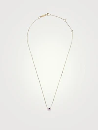 Gold Emerald-Cut Rose De France Necklace