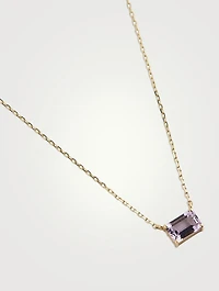 Gold Emerald-Cut Rose De France Necklace