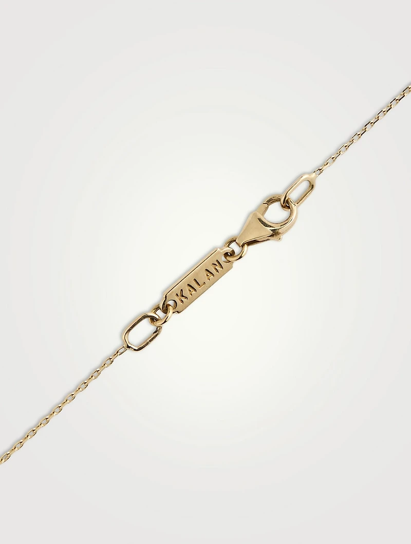 Gold Emerald-Cut Rose De France Necklace