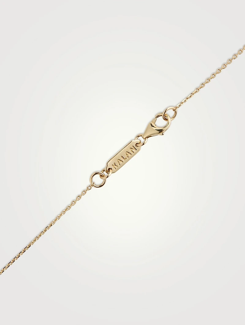 Gold Mix Stone Bar Necklace With Diamonds