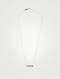 Gold Zigzag Bar Necklace With Diamonds