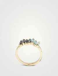 Amalfi 14K Gold Blue Ombre Half Band Ring