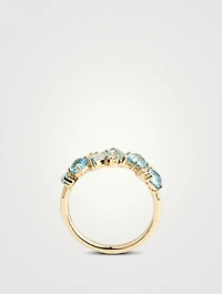 Amalfi 14K Gold Blend White Topaz Half Band With Diamonds