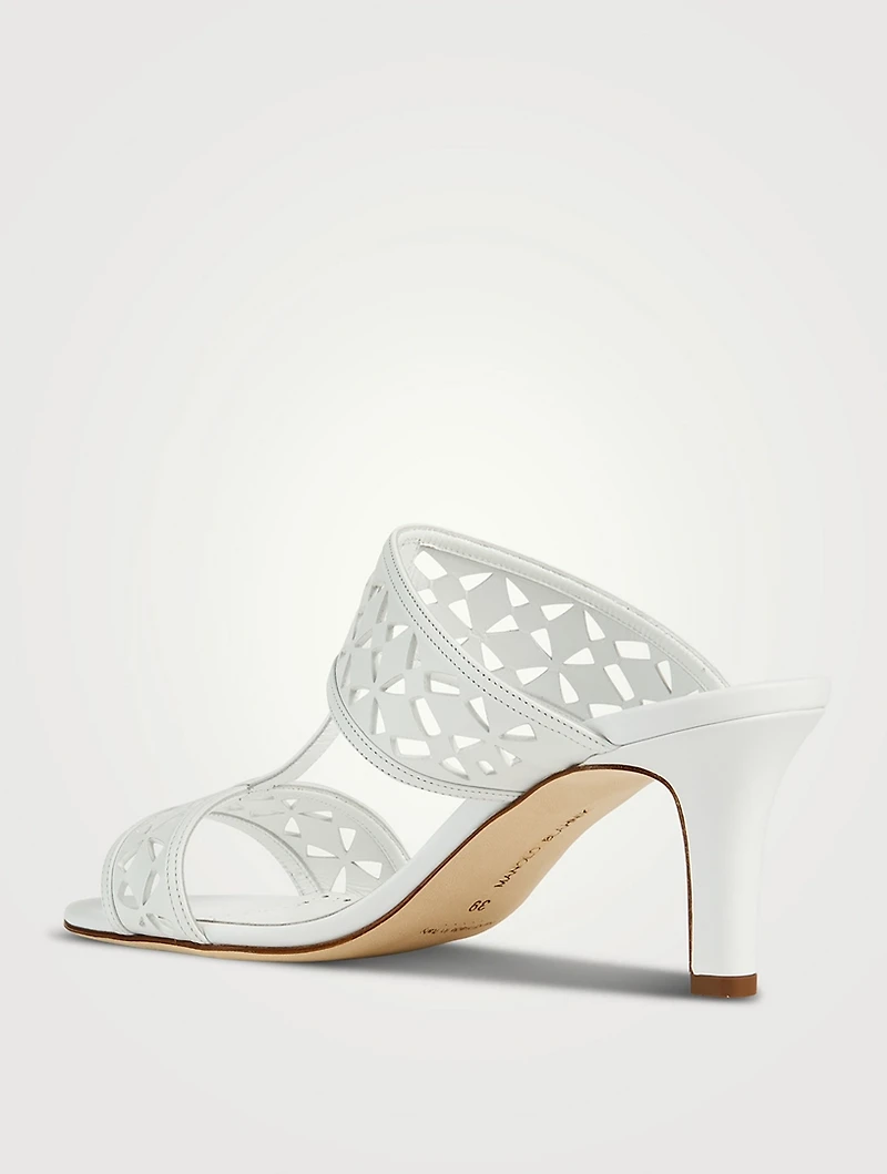 Sophocles Laser-Cut Leather Mules