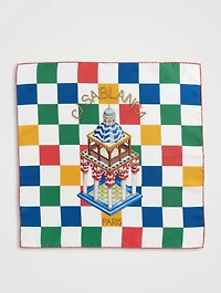 Casablanca Primary Check Silk Scarf