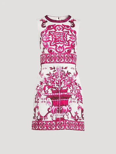 Brocade Mini Dress Majolica Print