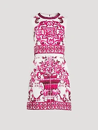 Brocade Mini Dress Majolica Print