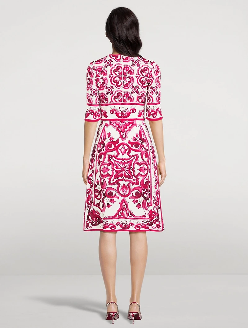 Charmeuse Midi Dress Majolica Print