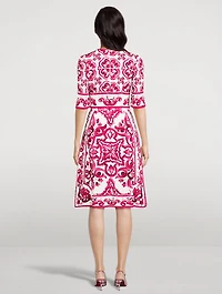 Charmeuse Midi Dress Majolica Print
