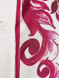Silk And Twill Cardigan Majolica Print