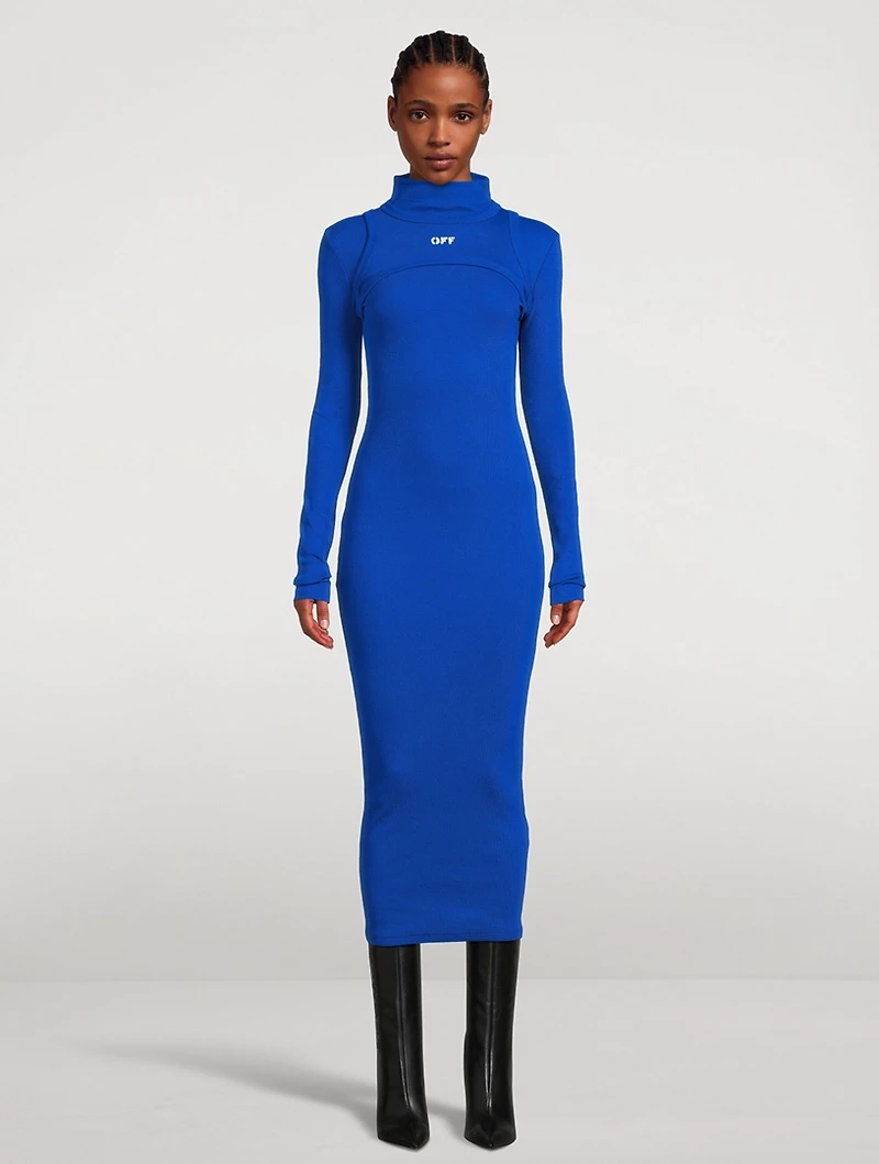 Layered Jersey Midi Dress