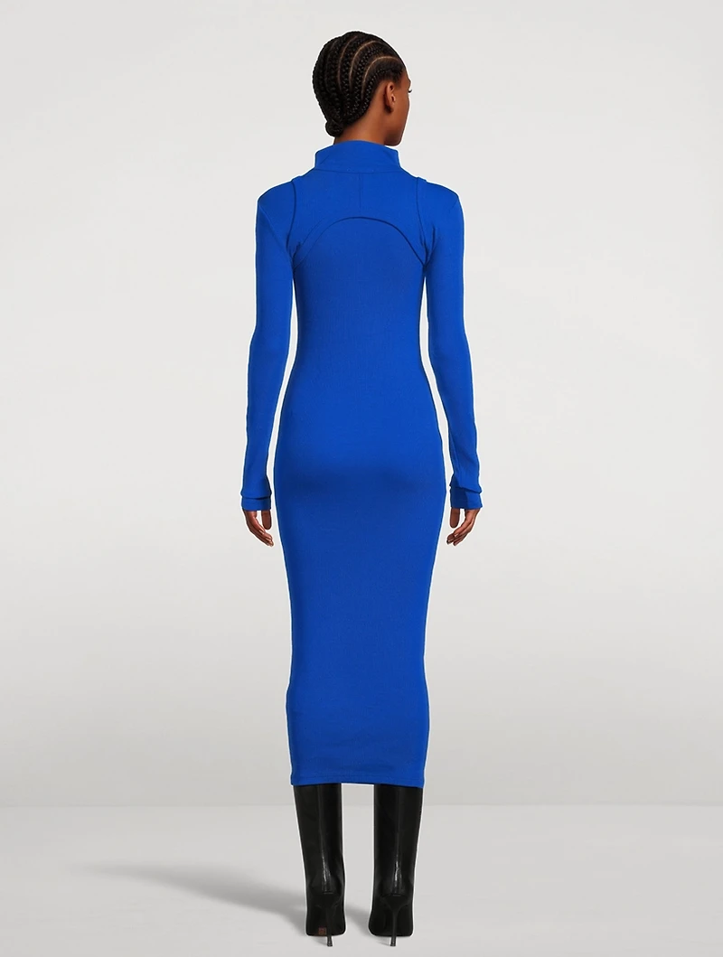 Layered Jersey Midi Dress