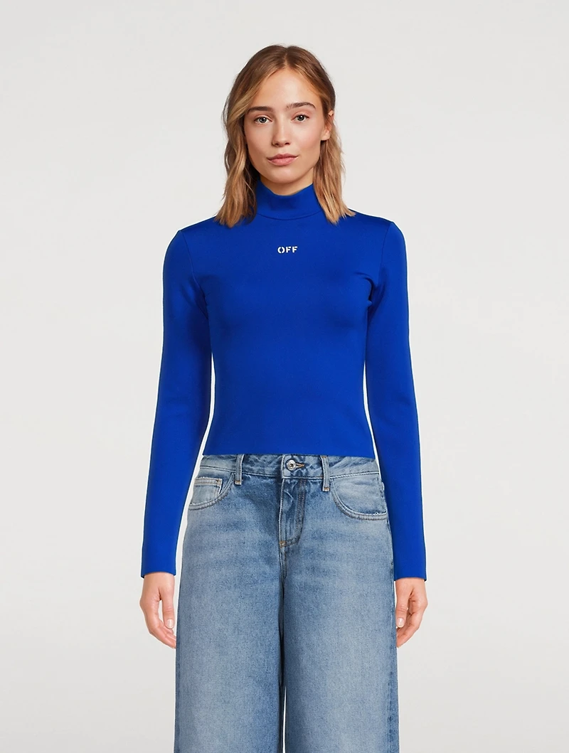 Long-Sleeve Mockneck Top