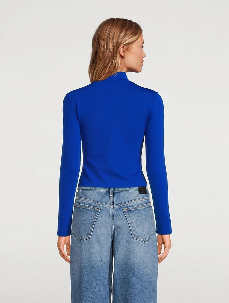 Long-Sleeve Mockneck Top