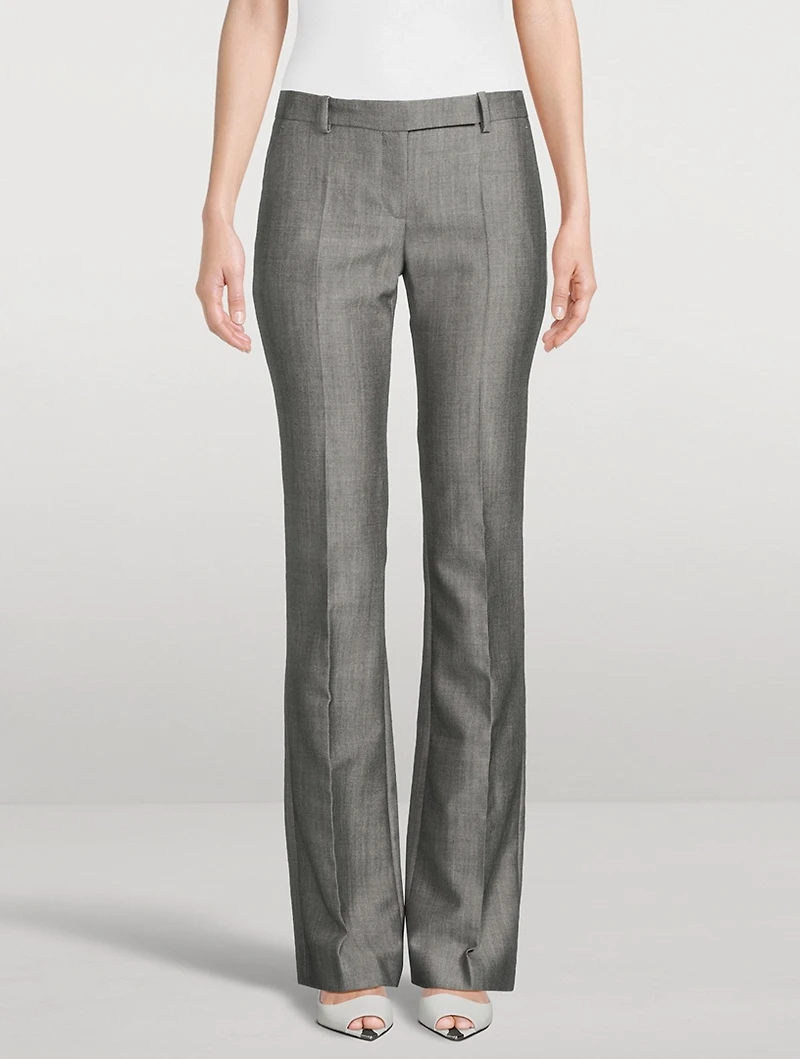 Wool And Mohair Bootcut Trousers