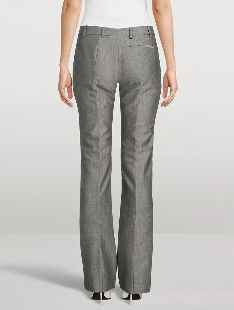 Wool And Mohair Bootcut Trousers