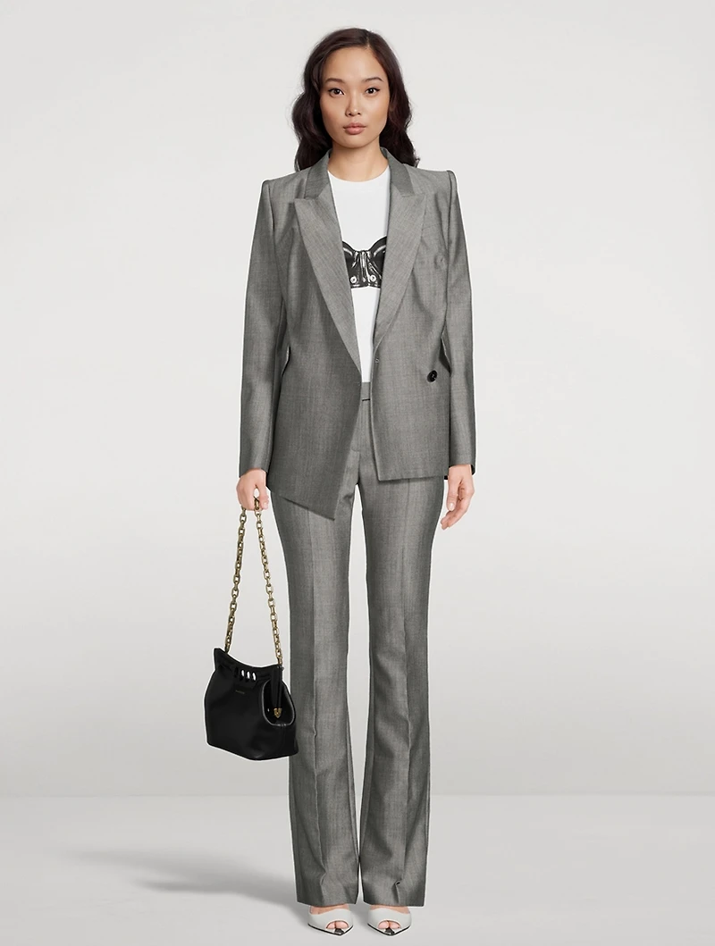 Wool And Mohair Bootcut Trousers