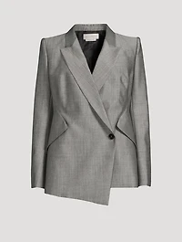 Drop Hem Wool Mohair Blazer