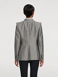 Drop Hem Wool Mohair Blazer