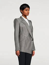 Drop Hem Wool Mohair Blazer