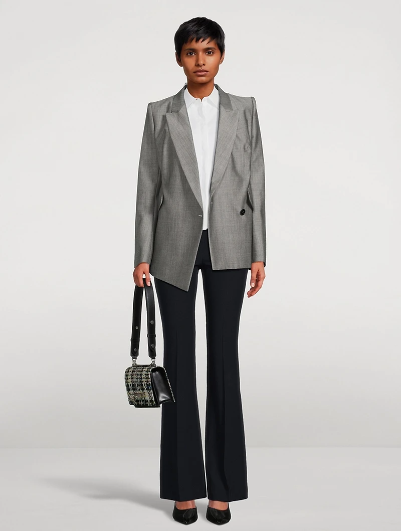 Drop Hem Wool Mohair Blazer