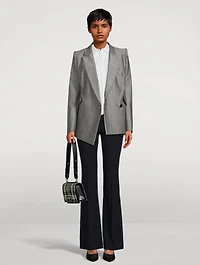 Drop Hem Wool Mohair Blazer
