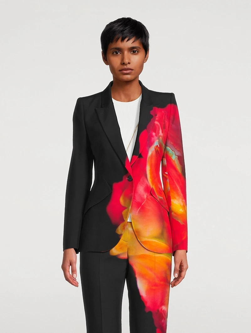 Cady Blazer Solarised Petal Print