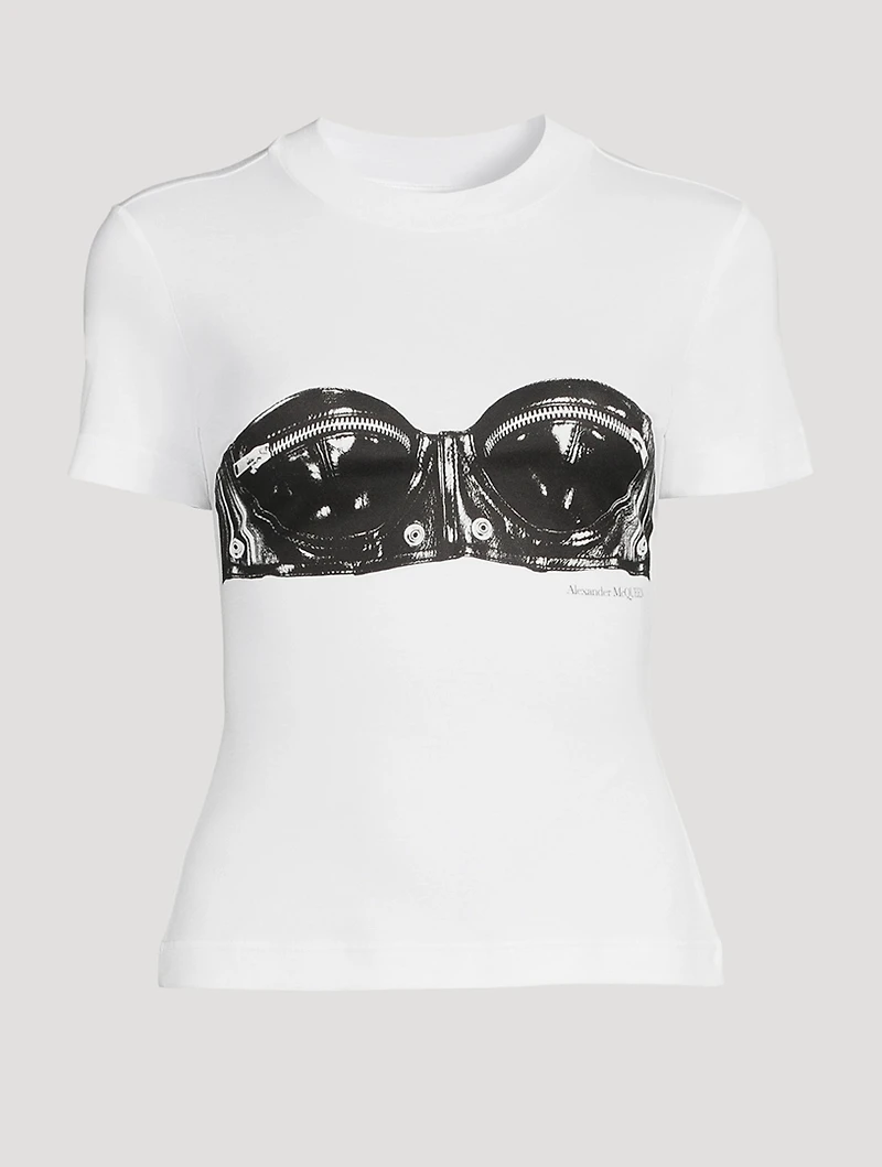 Jersey T-Shirt Biker Bra Print