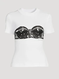 Jersey T-Shirt Biker Bra Print