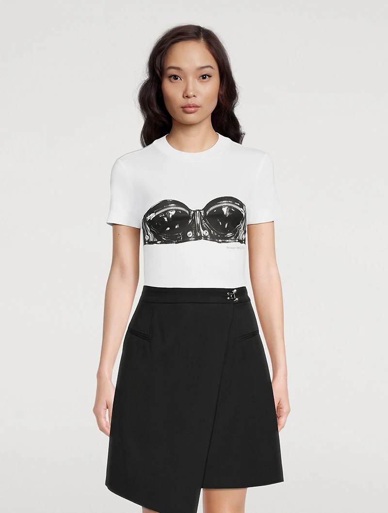 Jersey T-Shirt Biker Bra Print