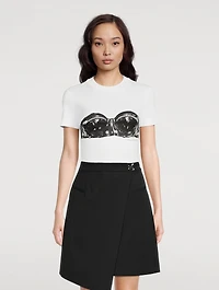 Jersey T-Shirt Biker Bra Print