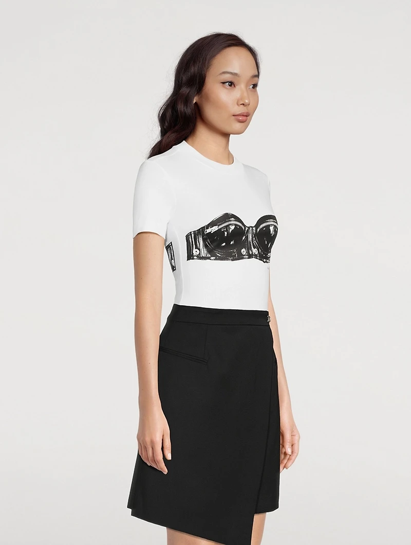 Jersey T-Shirt Biker Bra Print