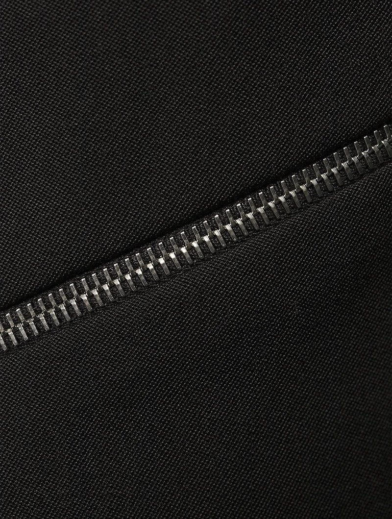 Slashed Wool Pencil Skirt