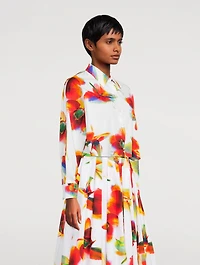 Poplin Shirt Solarised Orchid Print