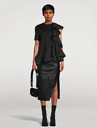 Asymmetric Ruffled T-Shirt