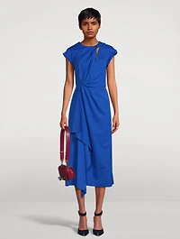 Knotted Poplin Midi Dress