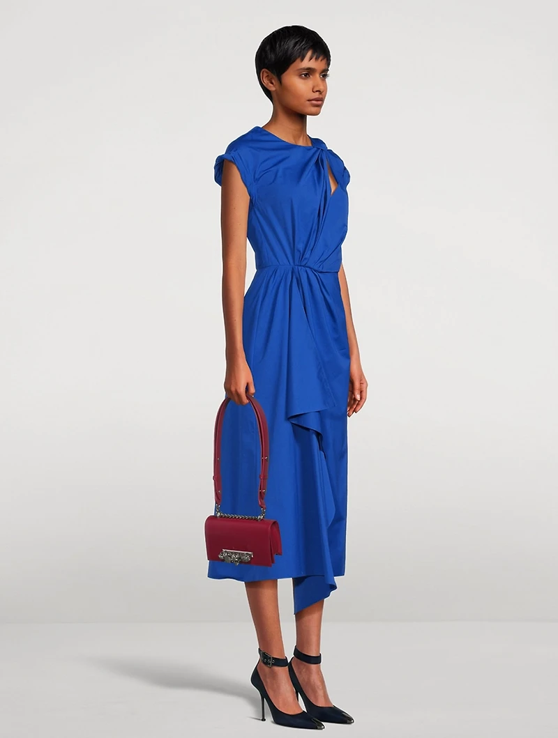 Knotted Poplin Midi Dress