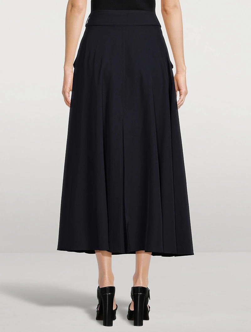 Belted Military Midi Skirt