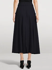 Belted Military Midi Skirt