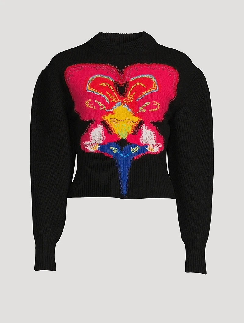 Solarised Orchid Wool Cocoon-Sleeve Sweater