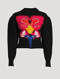 Solarised Orchid Wool Cocoon-Sleeve Sweater