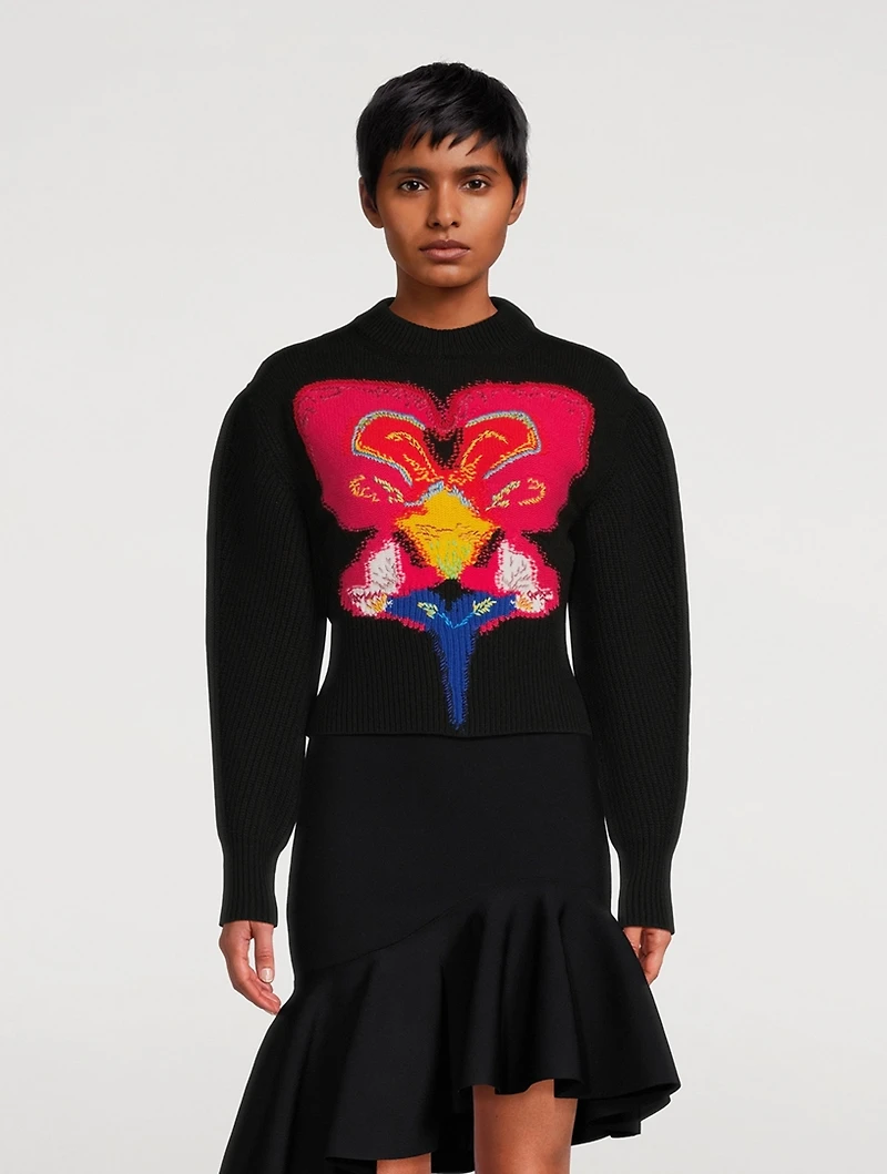 Solarised Orchid Wool Cocoon-Sleeve Sweater