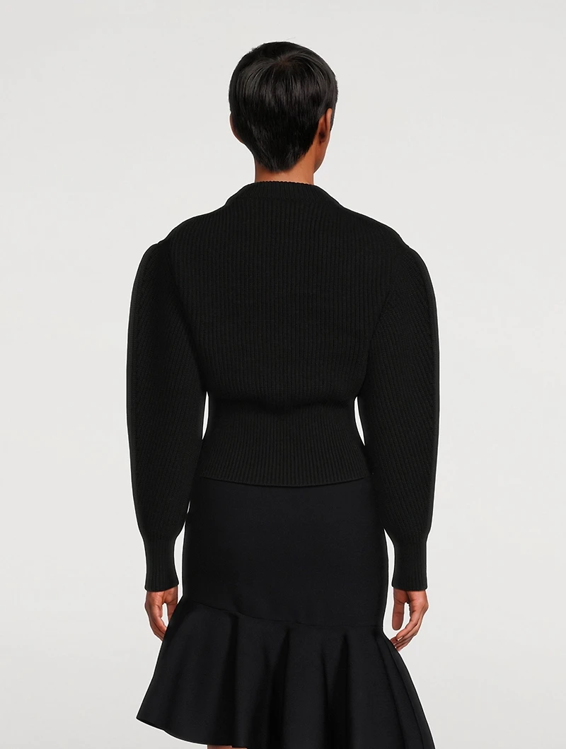 Solarised Orchid Wool Cocoon-Sleeve Sweater