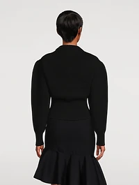 Solarised Orchid Wool Cocoon-Sleeve Sweater